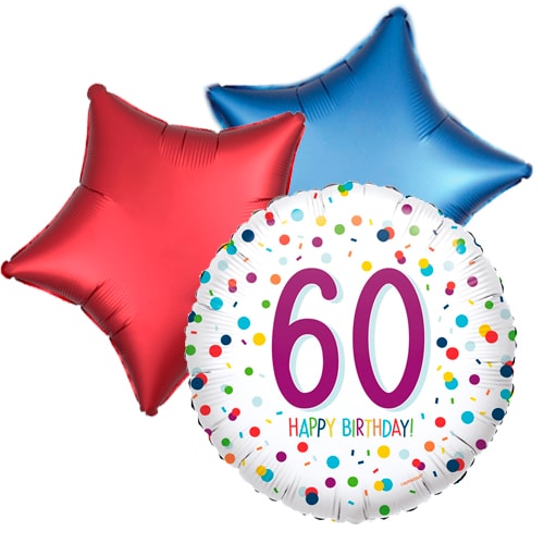 Balloonbouqet confetti 60th birthday