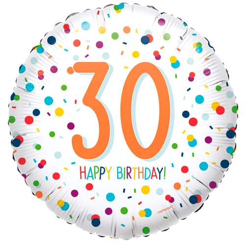 30th Birthday balloon confetti