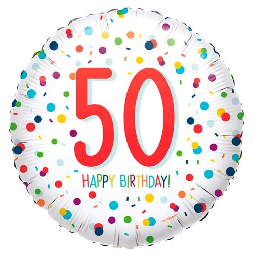 50th Birthday balloon confetti