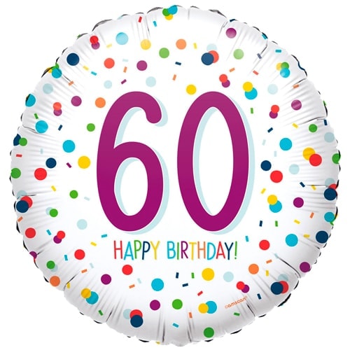 60th Birthday balloon confetti