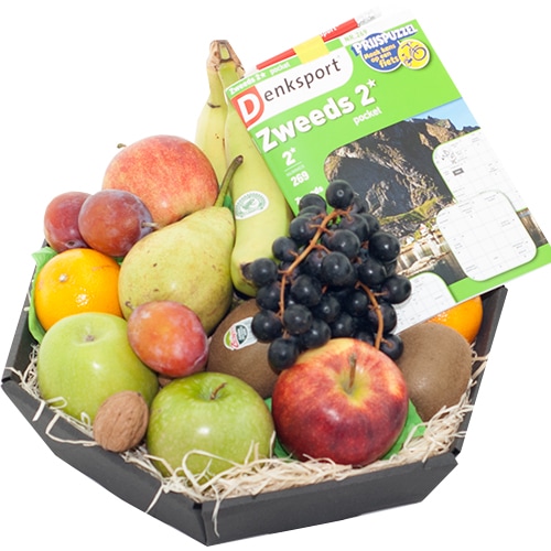 Fruit basket with puzzle book