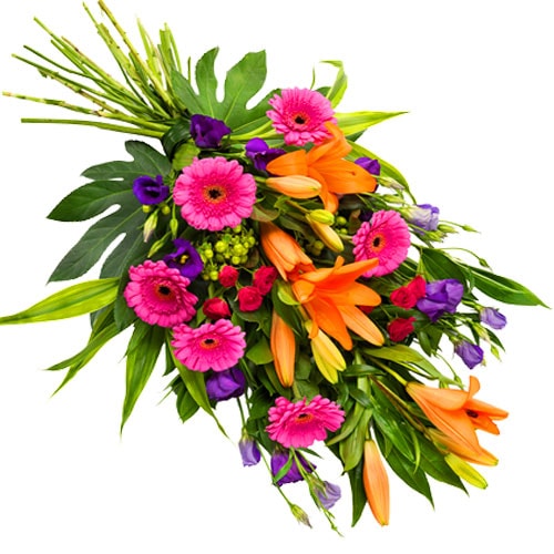 Multicolored funeral bouquet