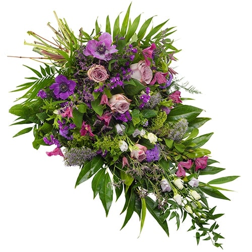 Funeral bouquet lilac purple
