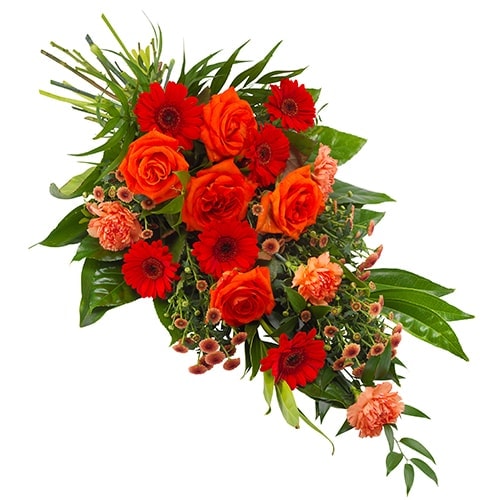 Funeral bouquet orange red