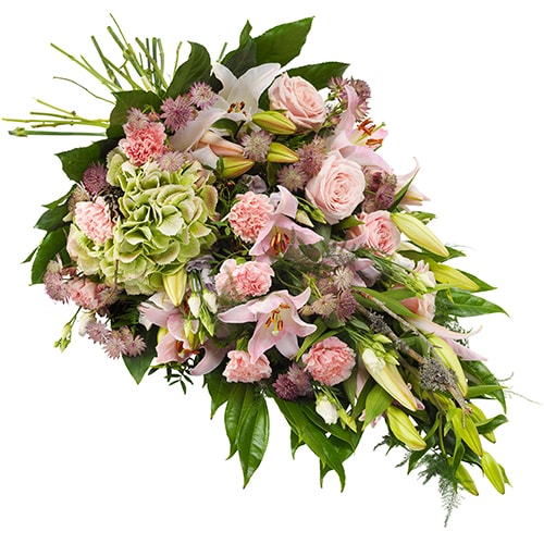Funeral bouquet of pink flowers