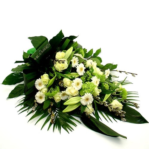 Funeral bouquet white green