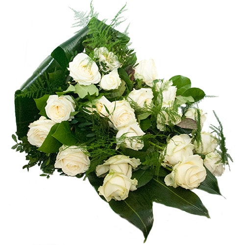 Funeral bouquet with white roses