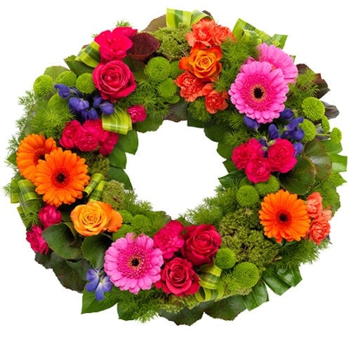 Funeral wreath ajour colored