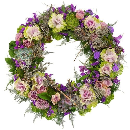 Funeral wreath Ajour lilac-purple