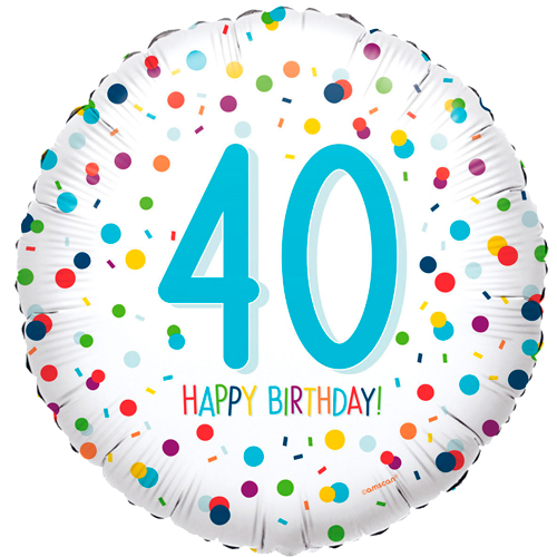 40th Birthday balloon confetti