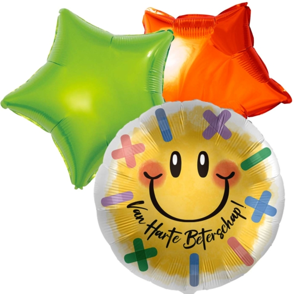Balloon bouquet get well soon Smiley plasters