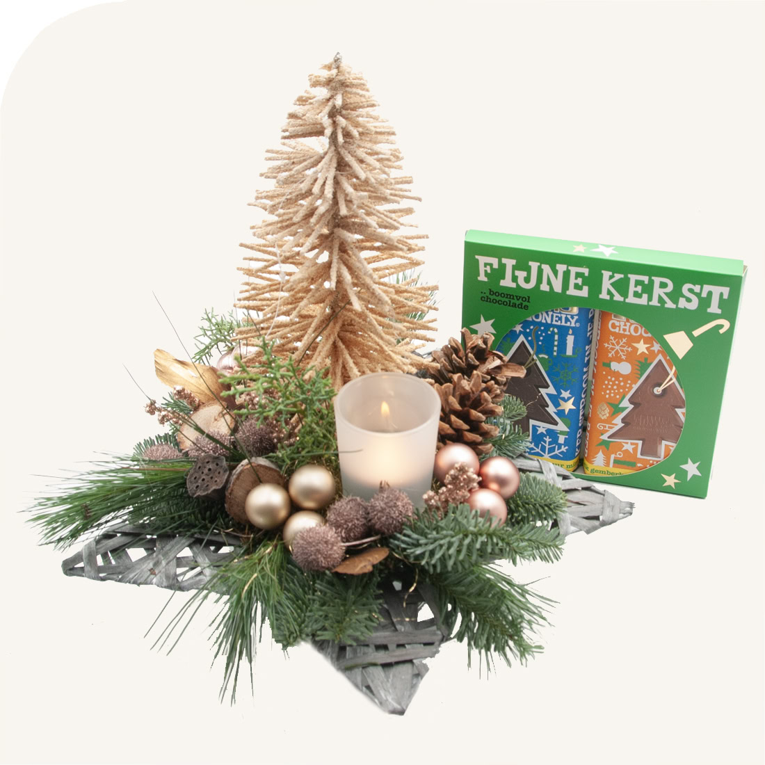 Christmas Arrangement Nature Gold and Tony Christmas chocolate