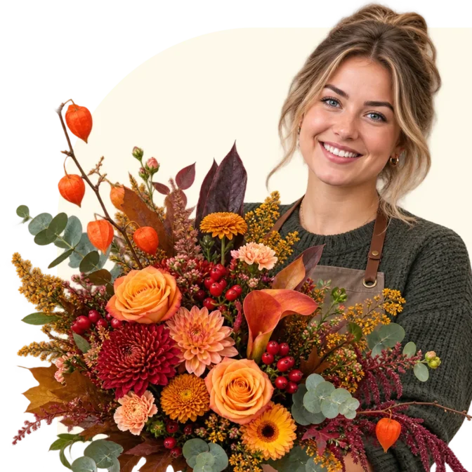 Bloemen bezorgen herfst banner